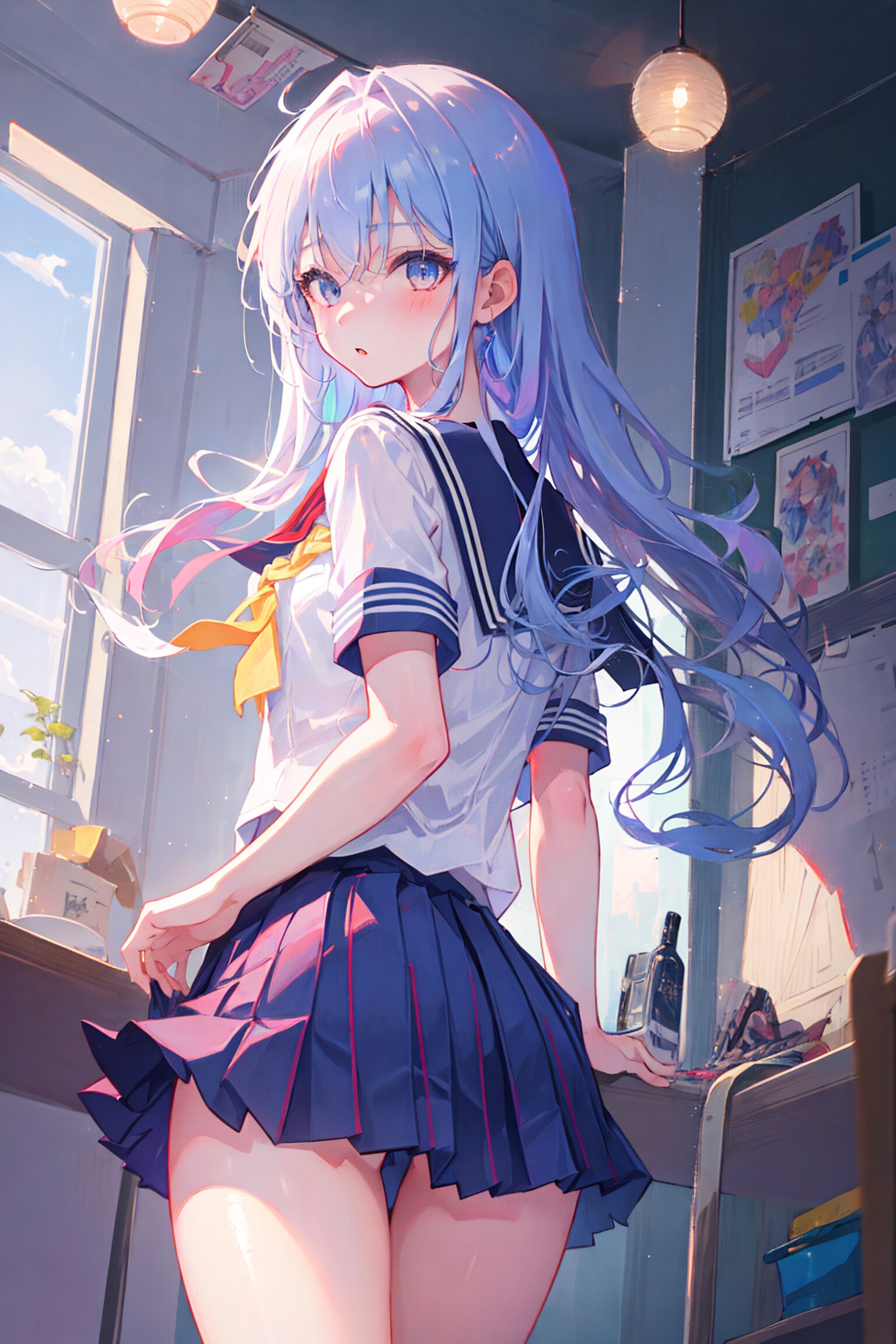 振り向き女子校生