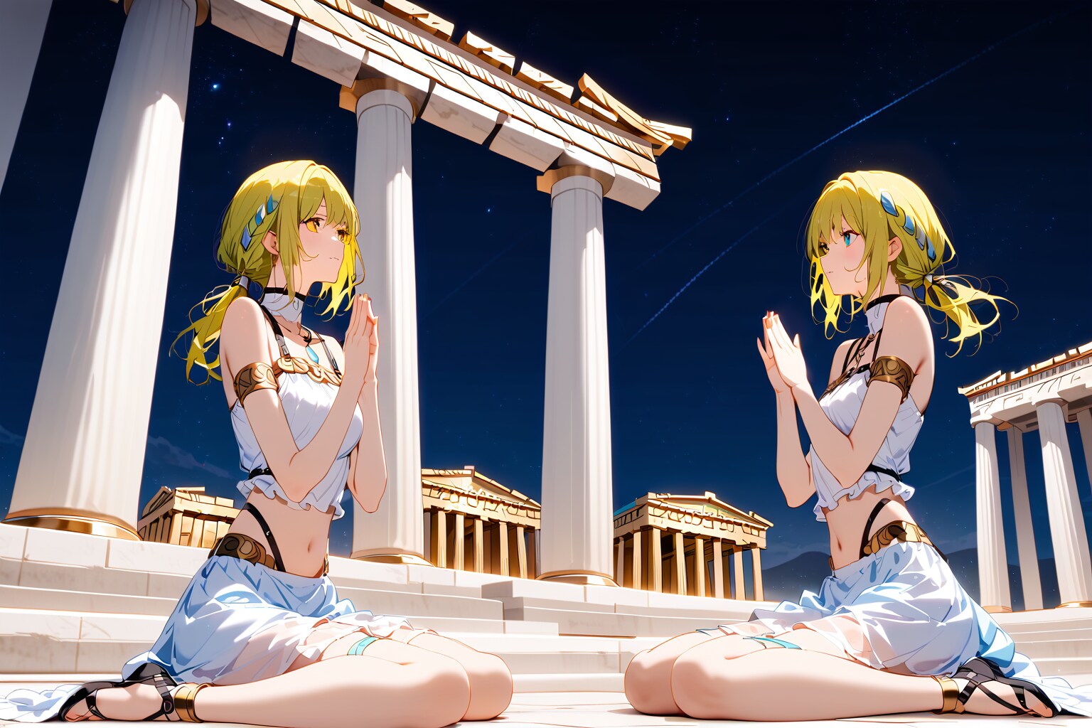 流星に祈りし双子 | の人気AIイラスト・グラビア