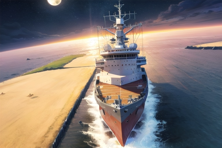 軍艦と夜空 | の人気AIイラスト・グラビア