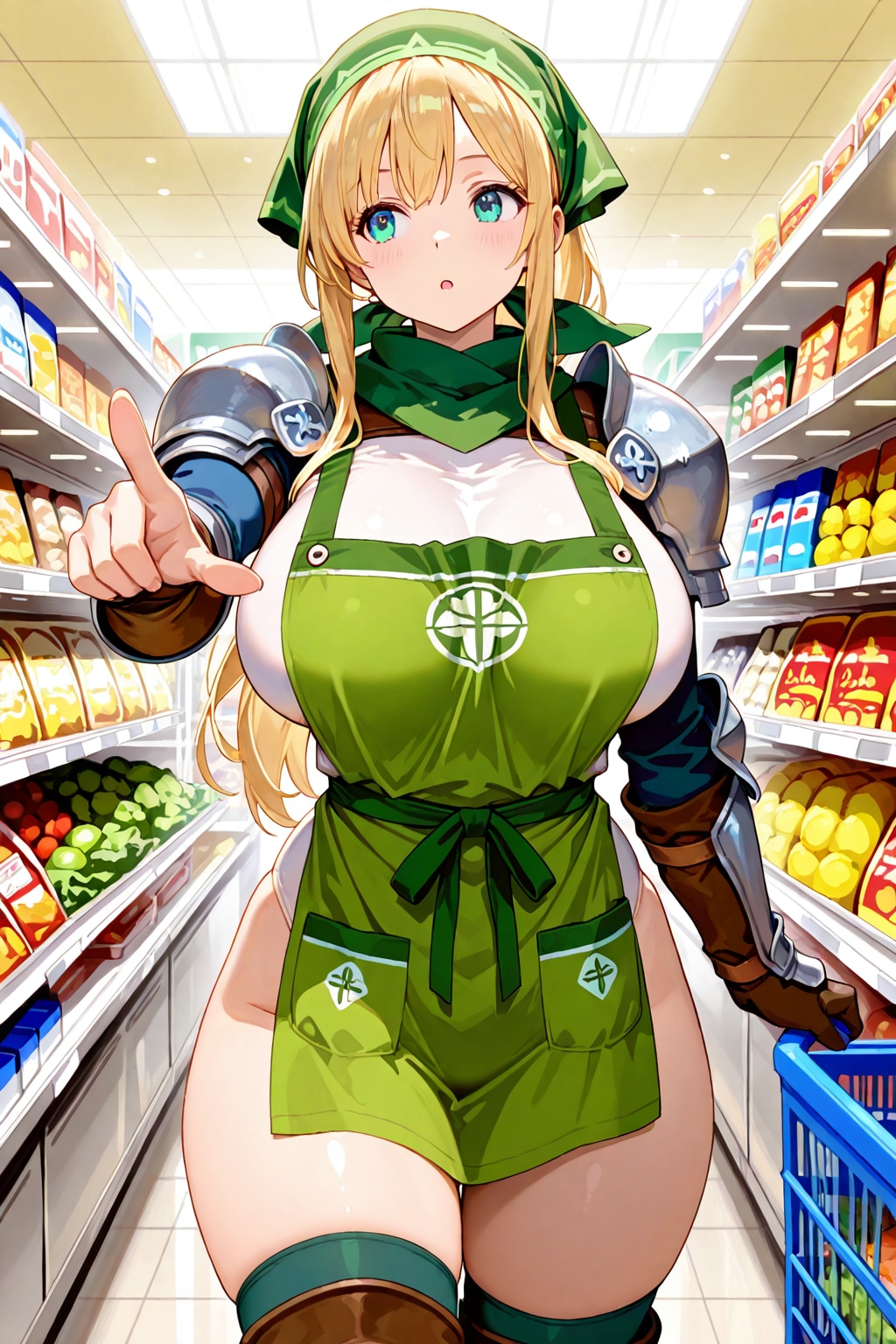スーパーで働く女騎士