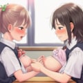 放課後に乳首でえっちな遊びをしている２人 3枚目