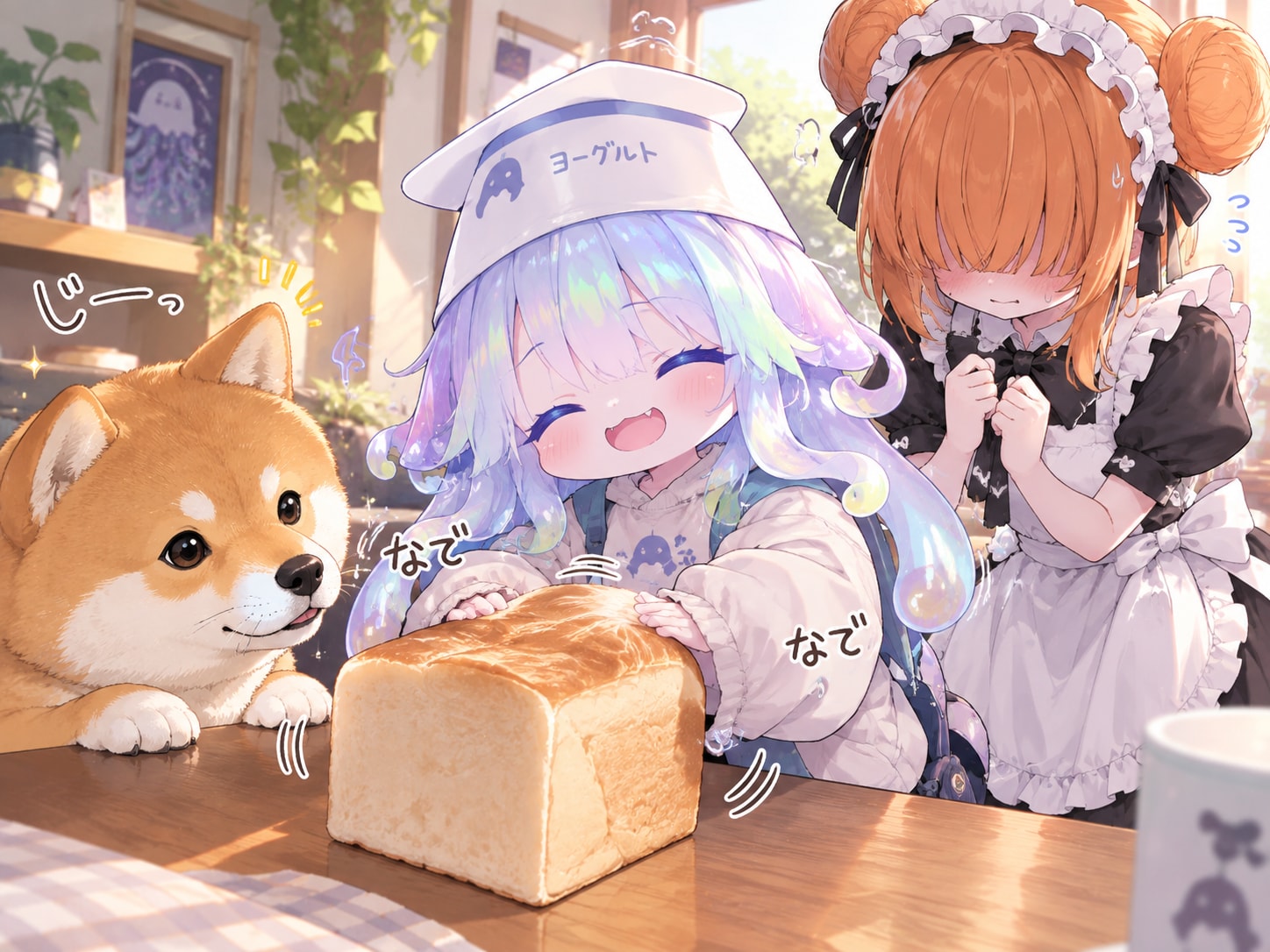 柴犬の目の前で食パンの塊1斤を撫で回す | の人気AIイラスト・グラビア