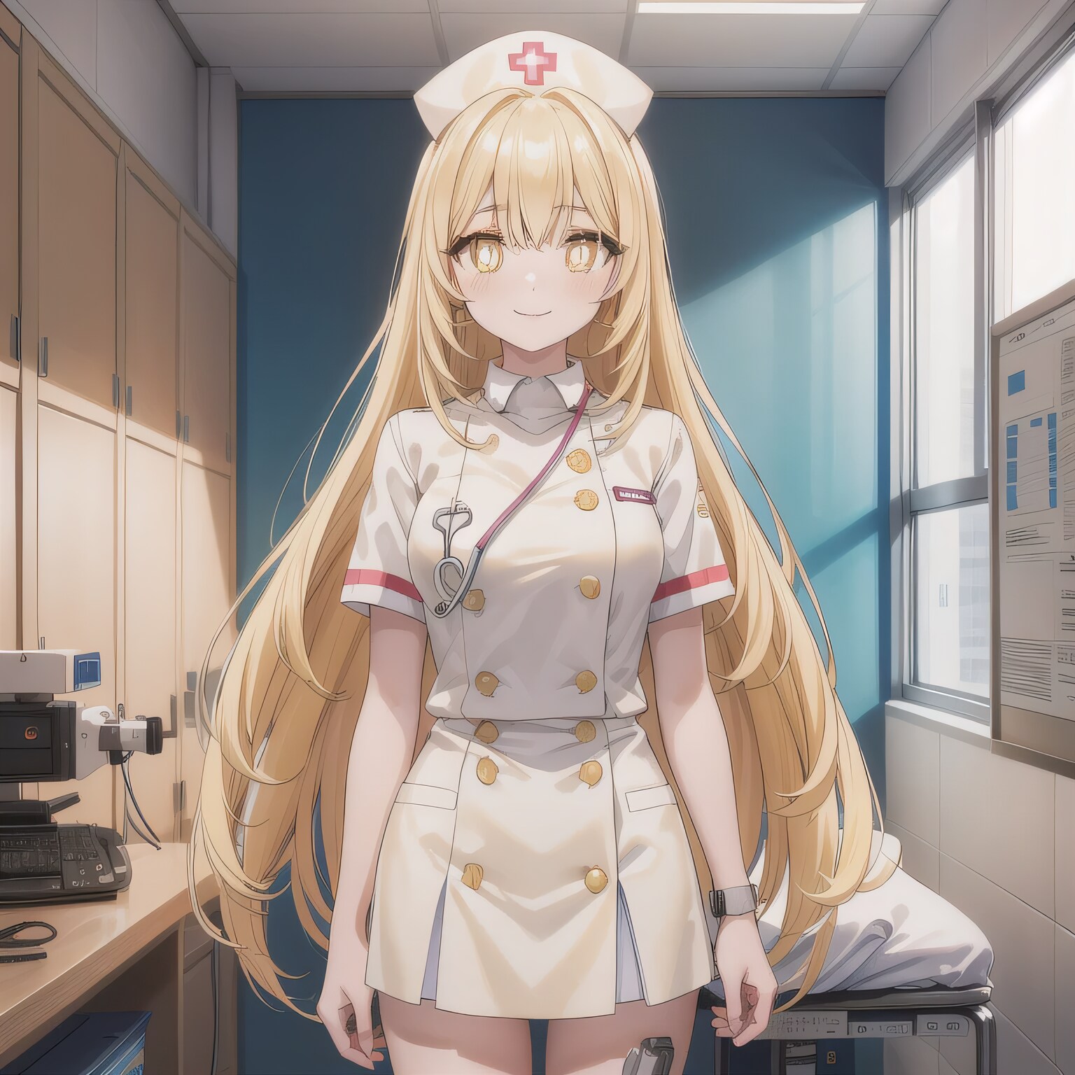 金髪ロングで白衣の少女１０ | の人気AIイラスト・グラビア