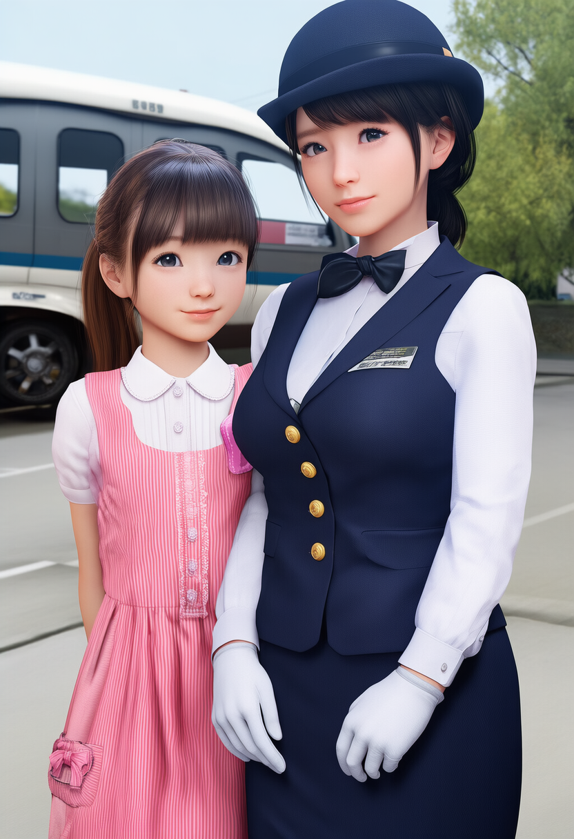 バスガイドさんど女の子 | の人気AIイラスト・グラビア