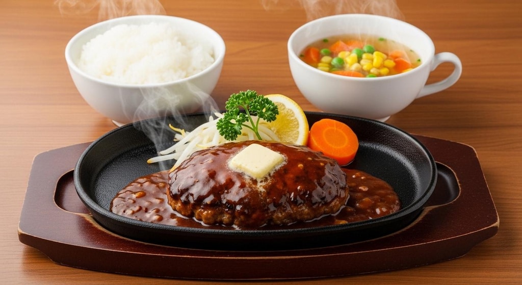 摩訶不思議食堂の選べるハンバーグセット
