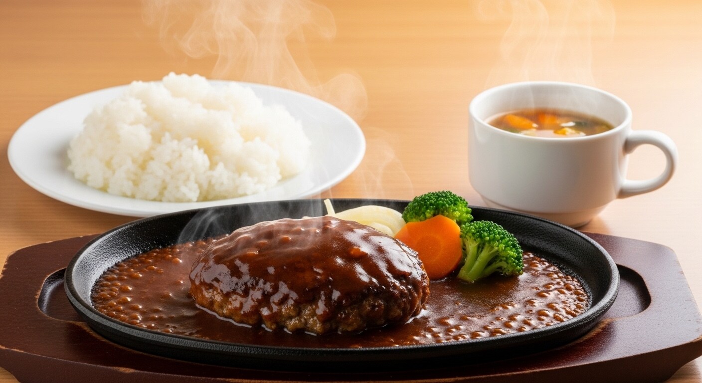 摩訶不思議食堂の選べるハンバーグセット
