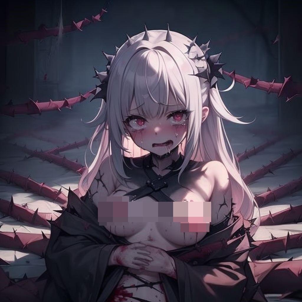 attacked by thorns（茨に襲われる女の子）