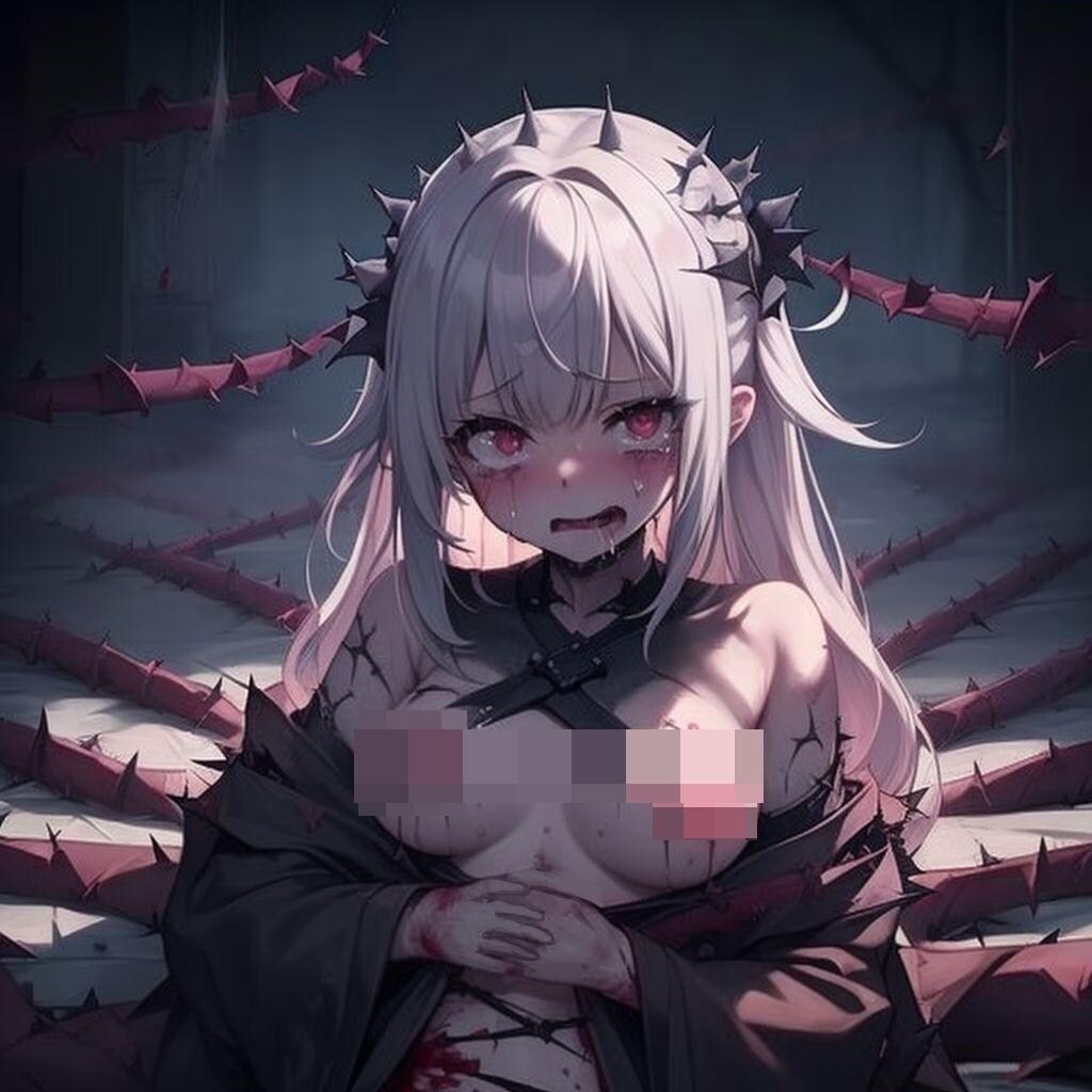 attacked by thorns（茨に襲われる女の子）
