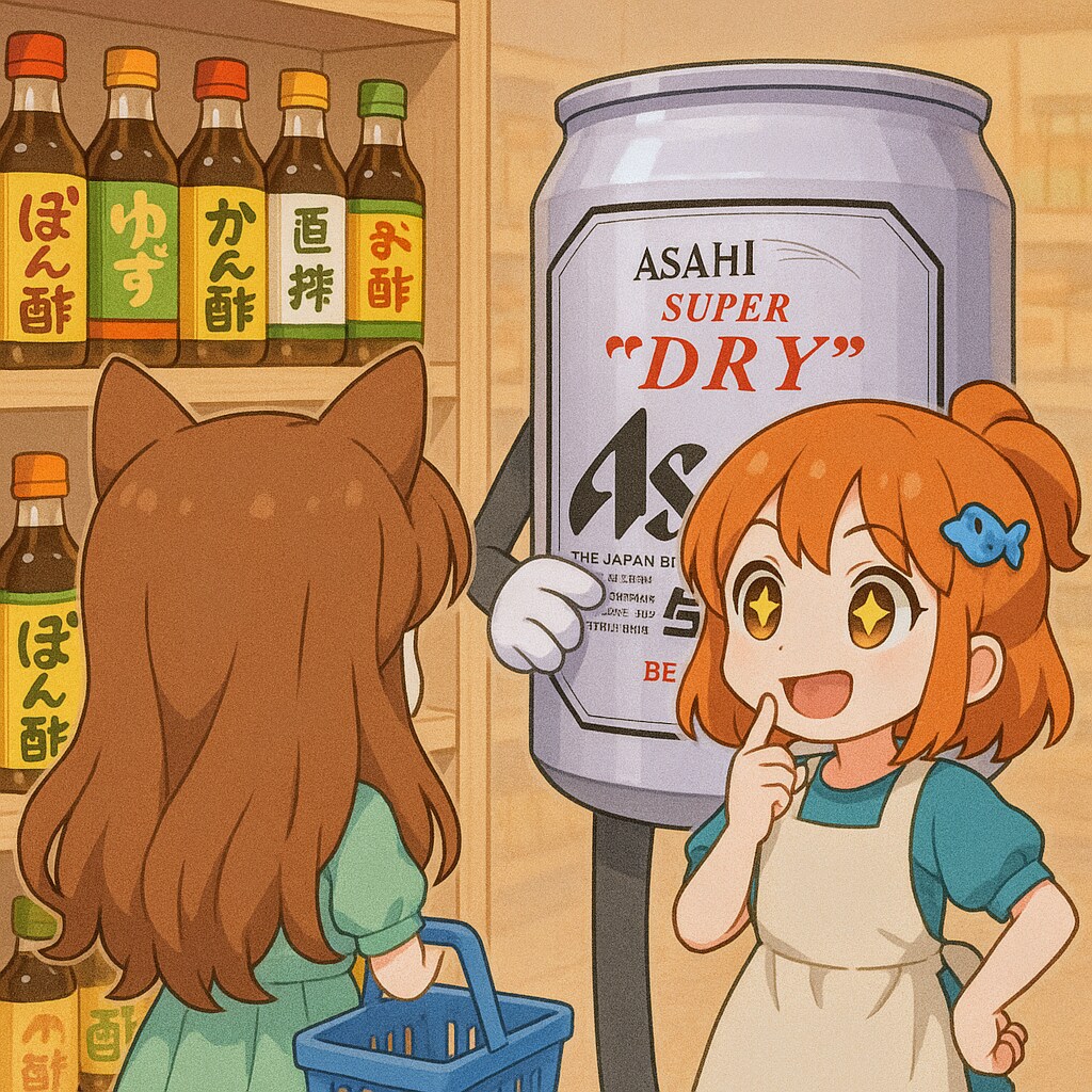 ポン酢を選ぶ小さな女の子