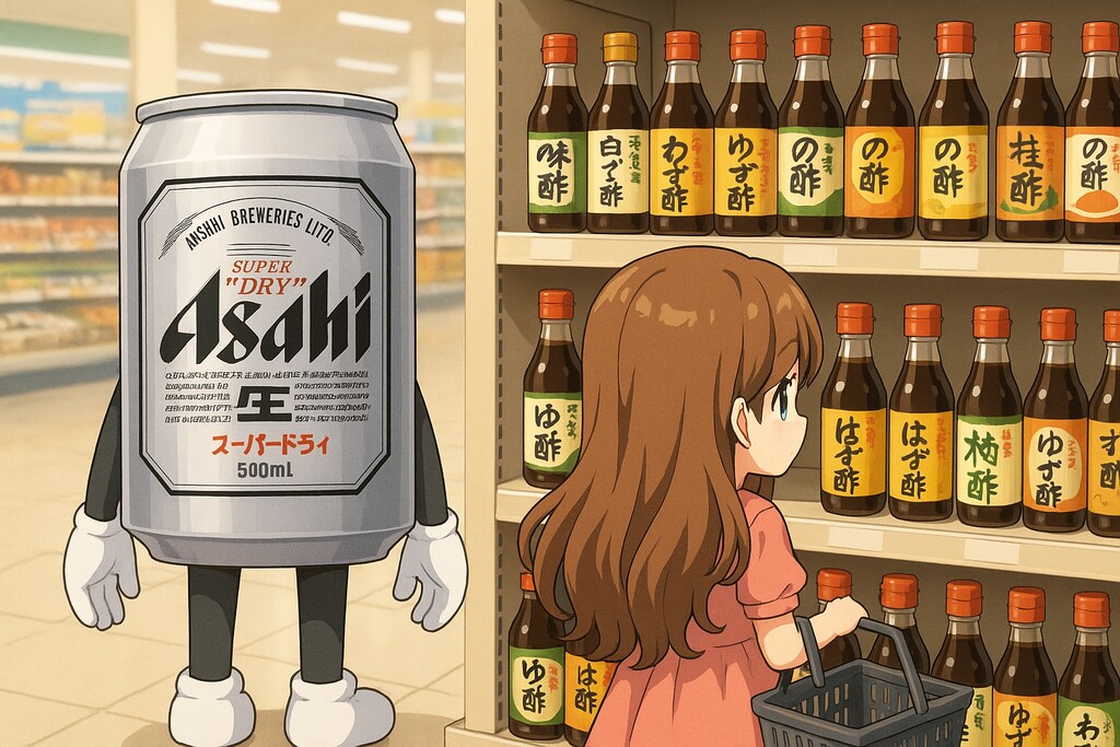 ポン酢を選ぶ小さな女の子