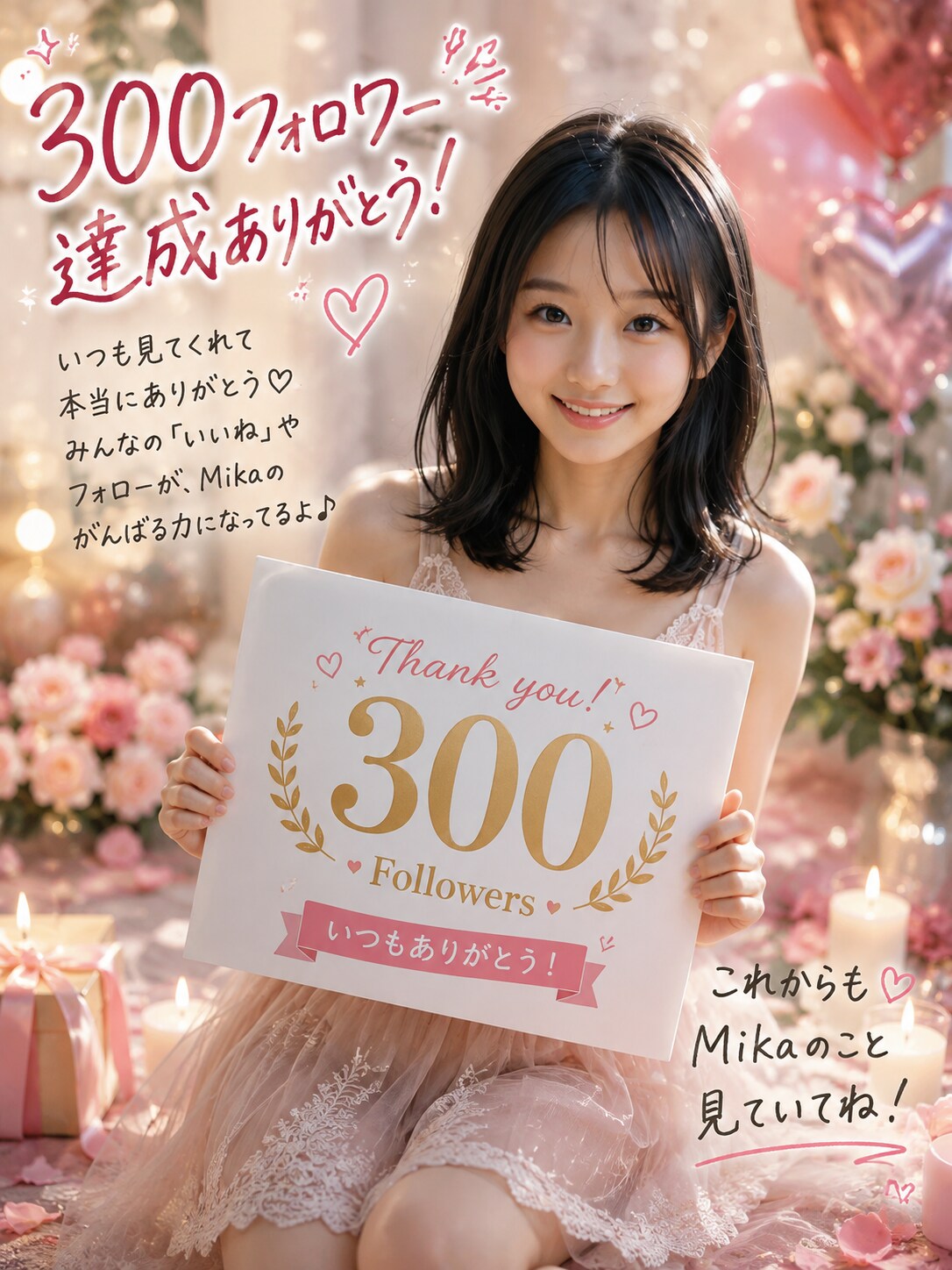 300フォロワー達成記念投稿 | の人気AIイラスト・グラビア