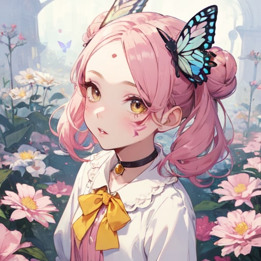 蝶飾りの少女 | の人気AIイラスト・グラビア