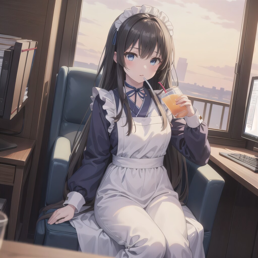 黒髪ロングで漫画喫茶の少女２１