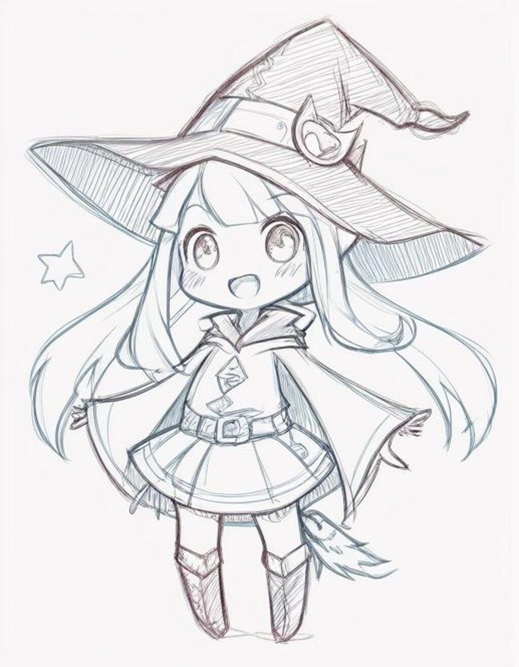 ラフ画風の魔女