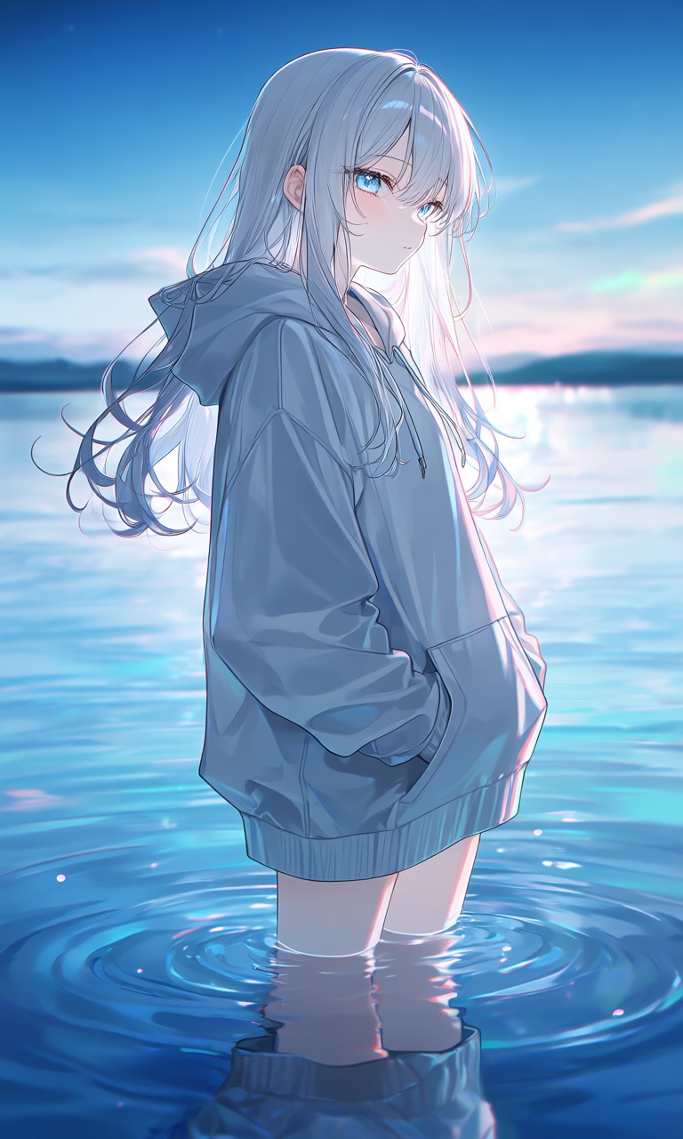 水中に佇む少女① | の人気AIイラスト・グラビア