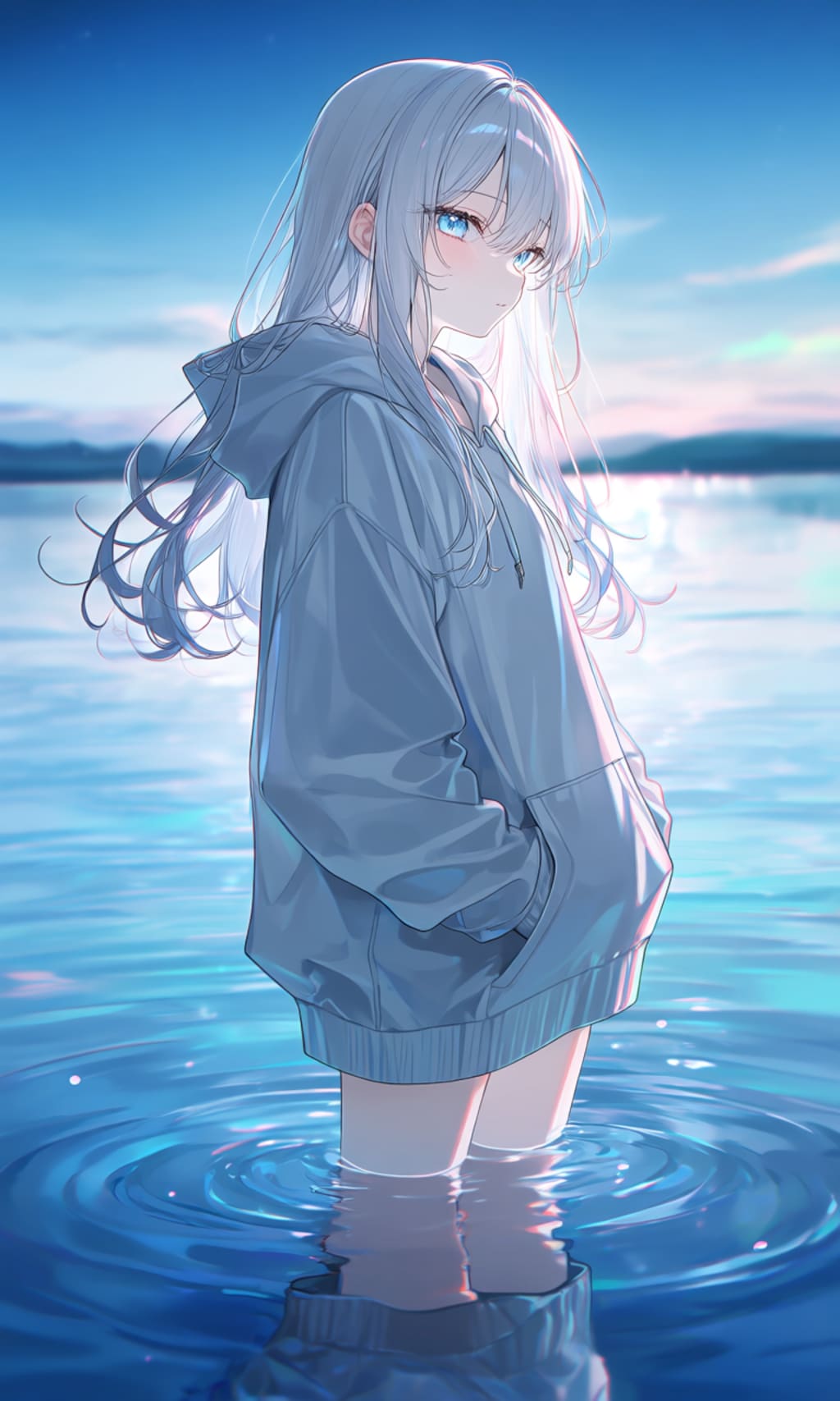 水中に佇む少女①