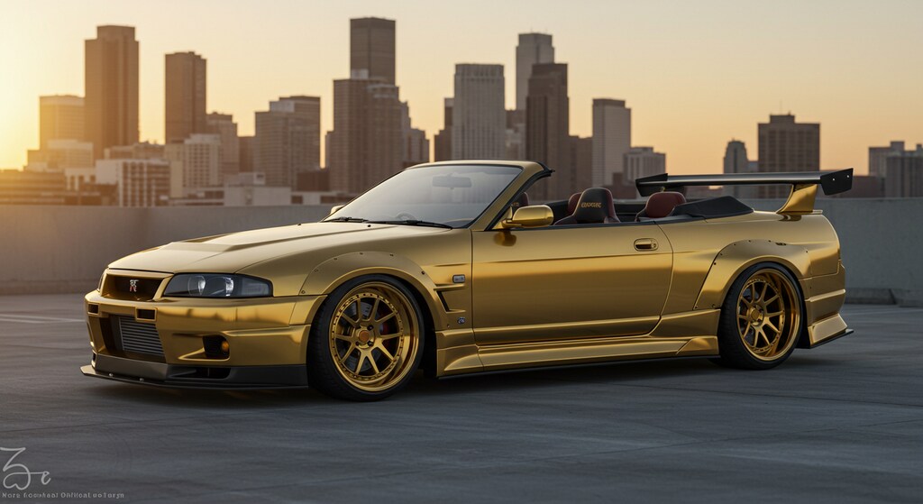 ゴールドR33GT-Rオープンカー