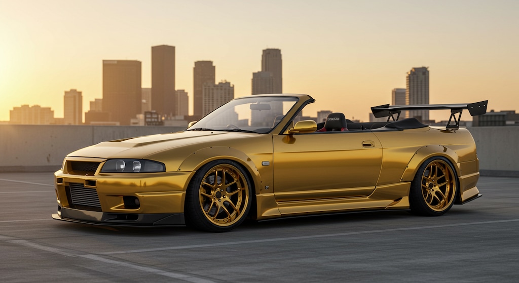 ゴールドR33GT-Rオープンカー