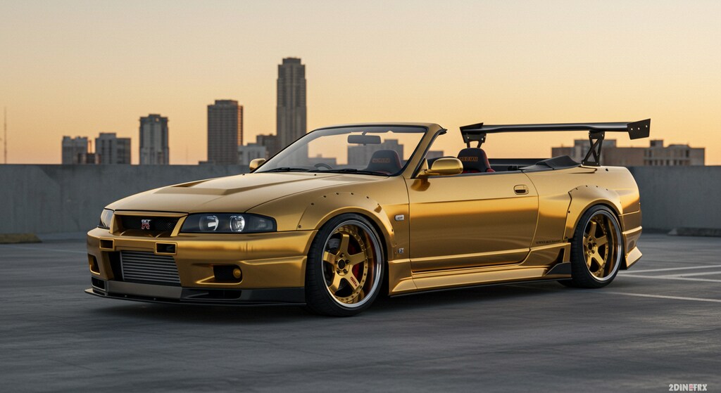 ゴールドR33GT-Rオープンカー