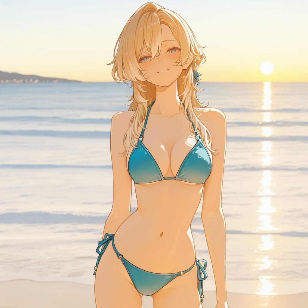 夕日に佇む