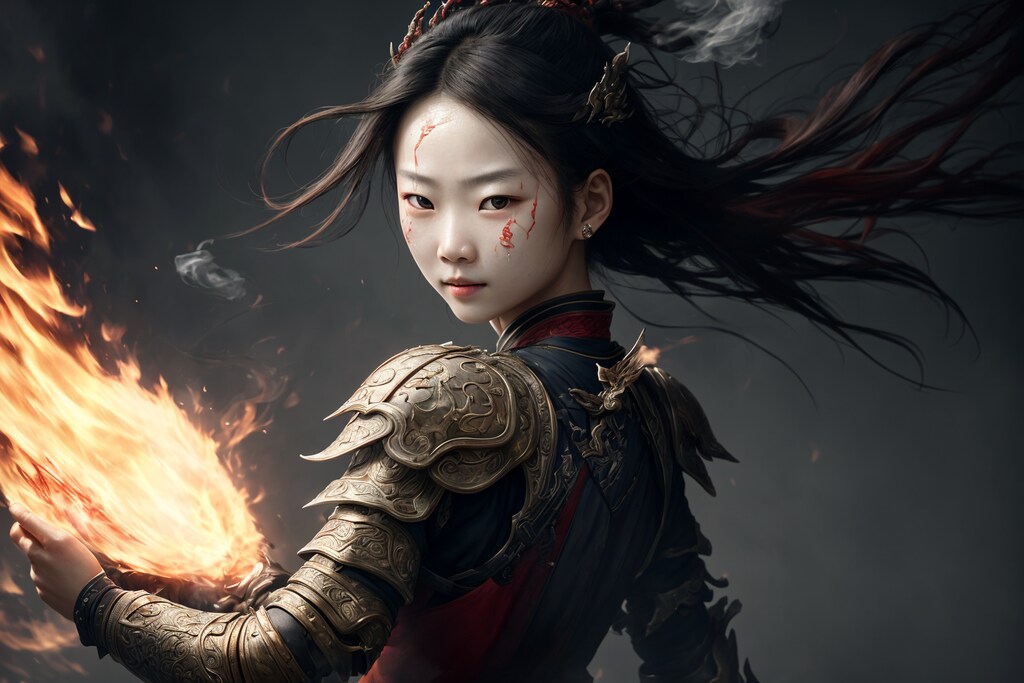 煙と炎の中国娘