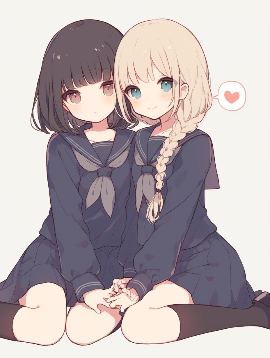 二人のJK198 | の人気AIイラスト・グラビア