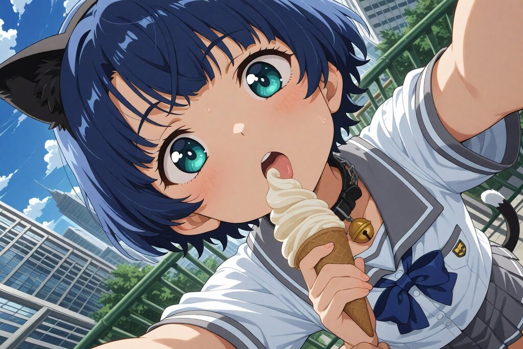 🍦猫耳柑菜さんにアイスを食べさせる(*´ω｀*)
