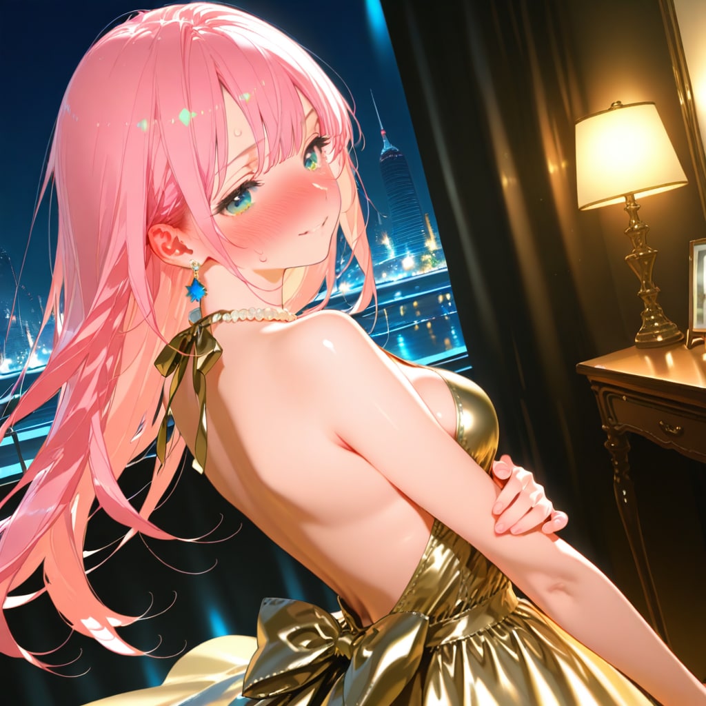 大胆なドレス、背中が丸見え！