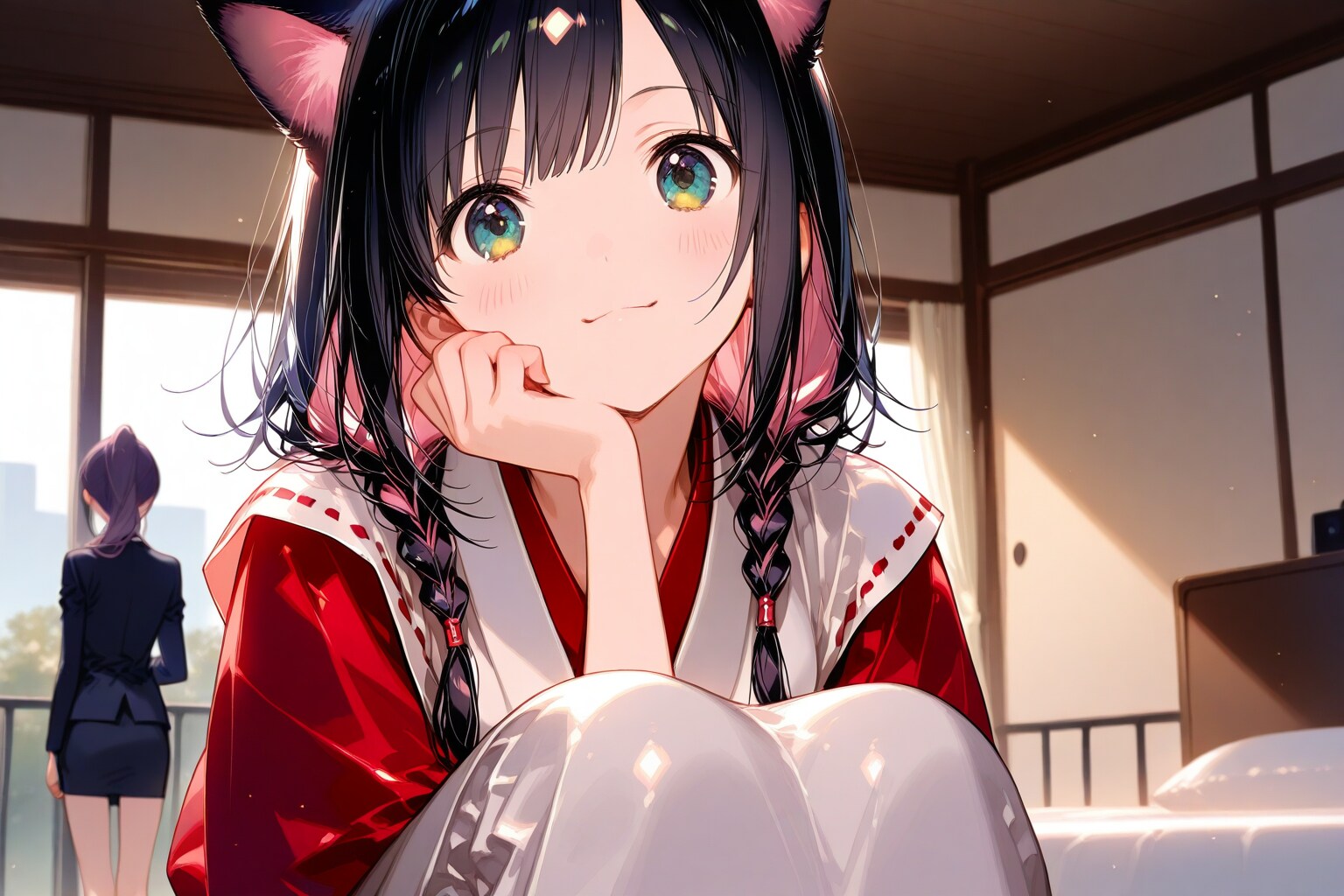 朝焼け巫女と、やさしい目覚め | の人気AIイラスト・グラビア