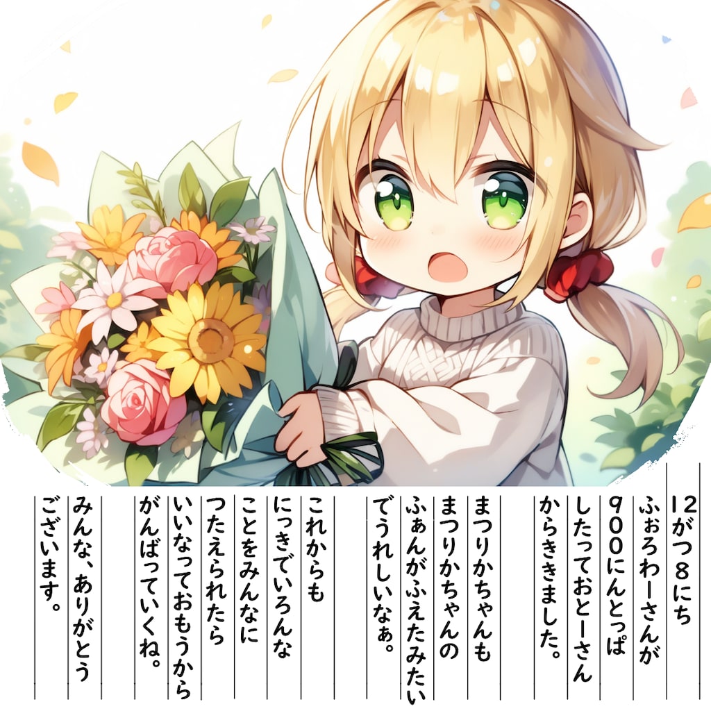 【絵日記】ふぉろわー900にんありがとー♪