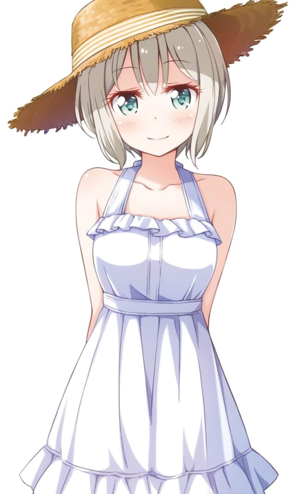 青葉モカ 麦わら帽子とワンピース