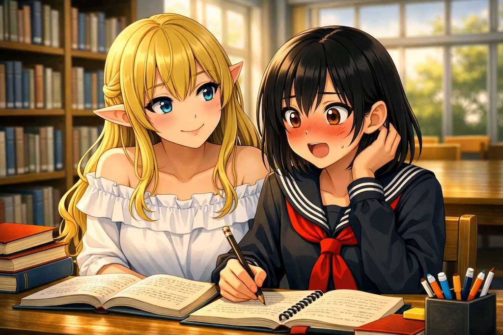 勉強中（図書館記念日　02）