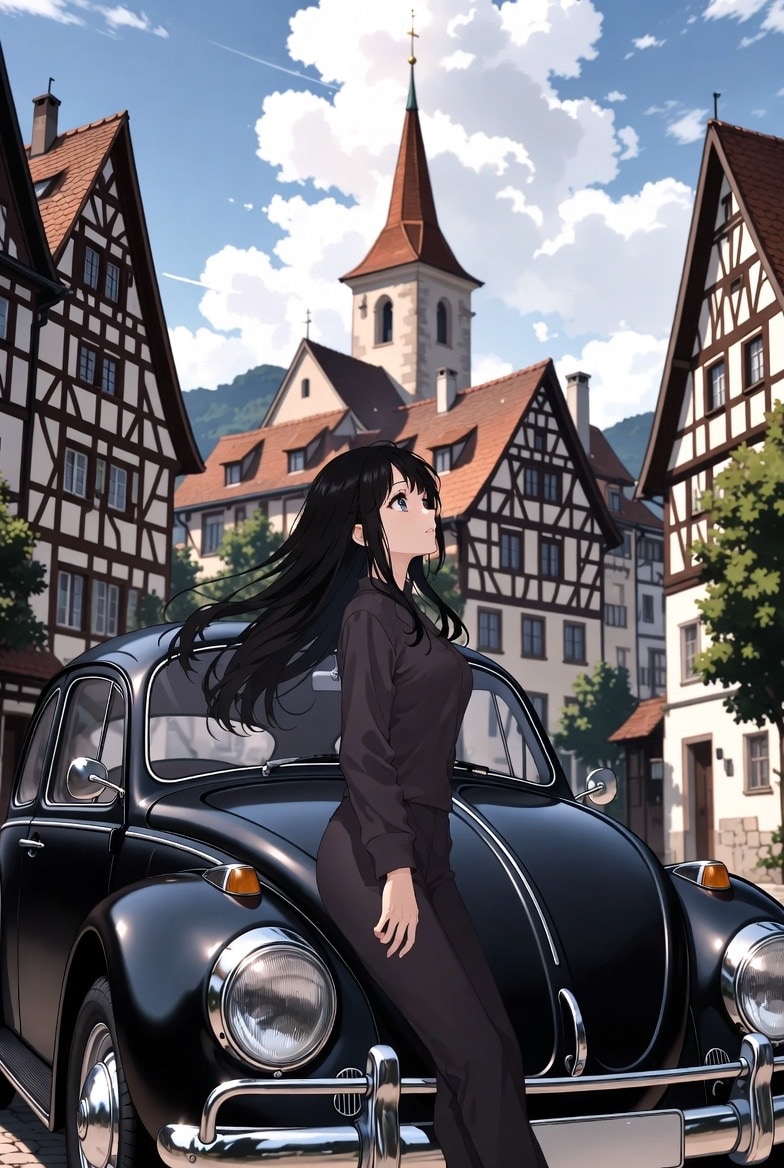 車と美女③ | の人気AIイラスト・グラビア