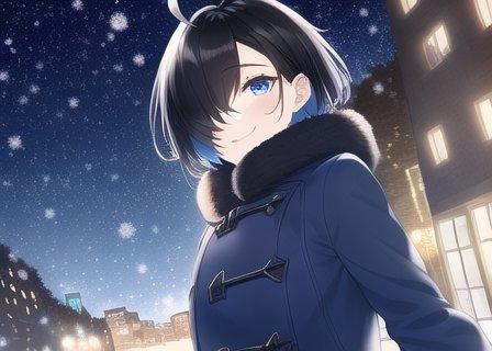 雪降る街とカワイイ娘