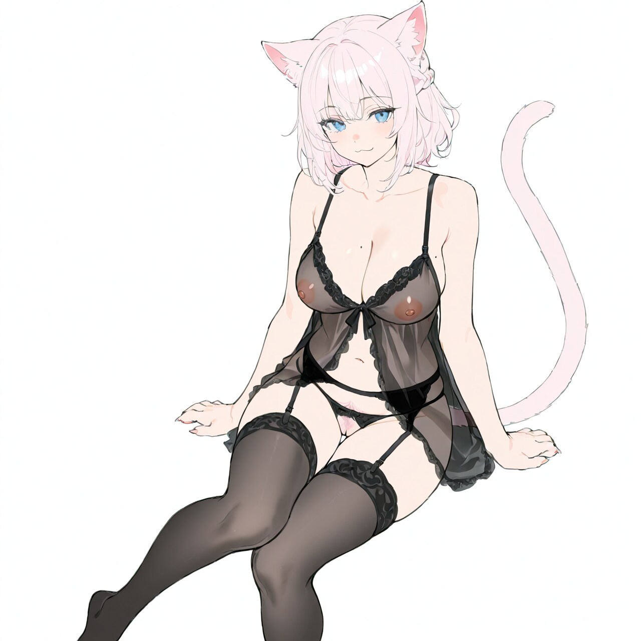 ベビードール　ピンクねこ