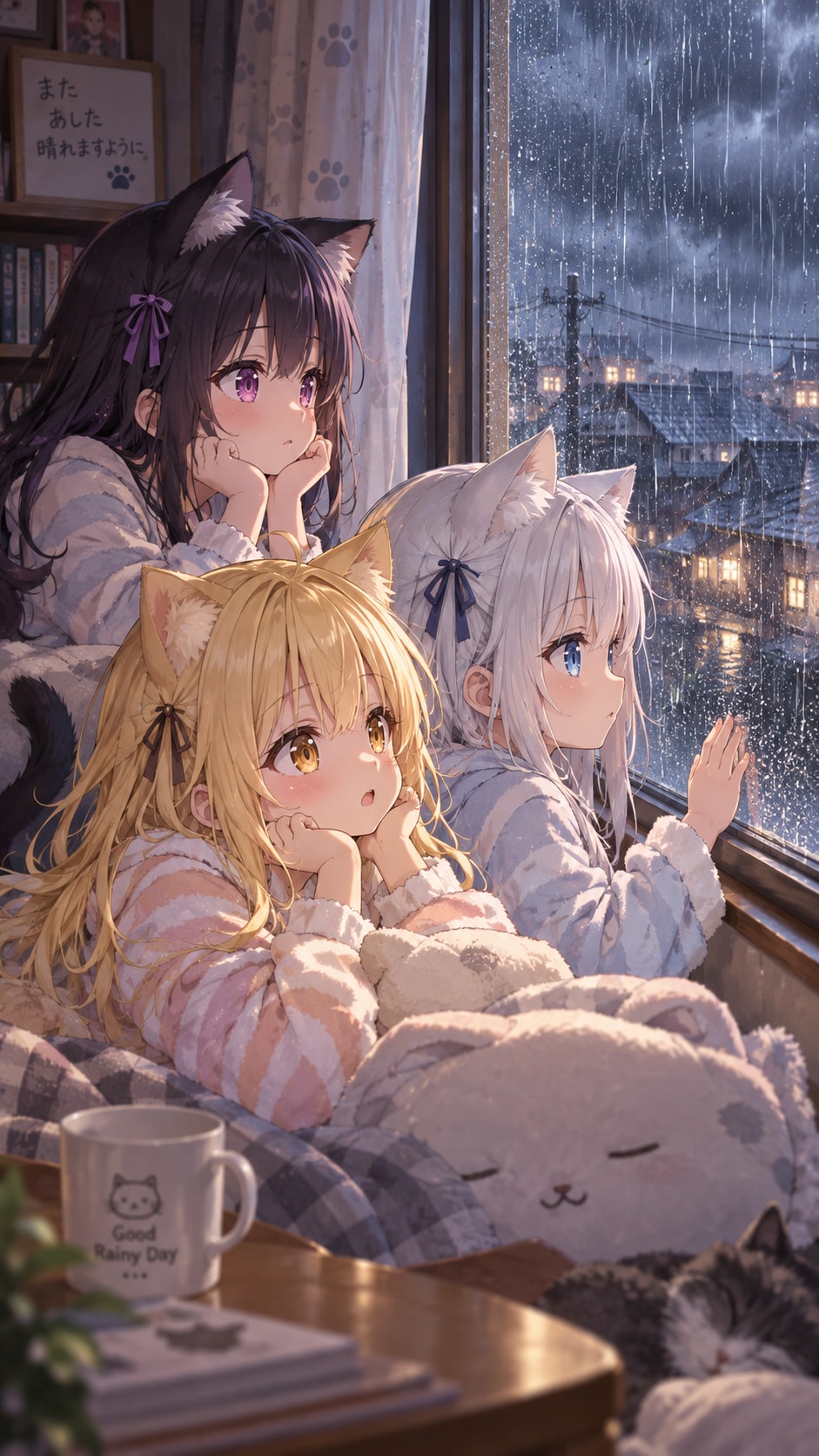 雨の日の三人 | の人気AIイラスト・グラビア