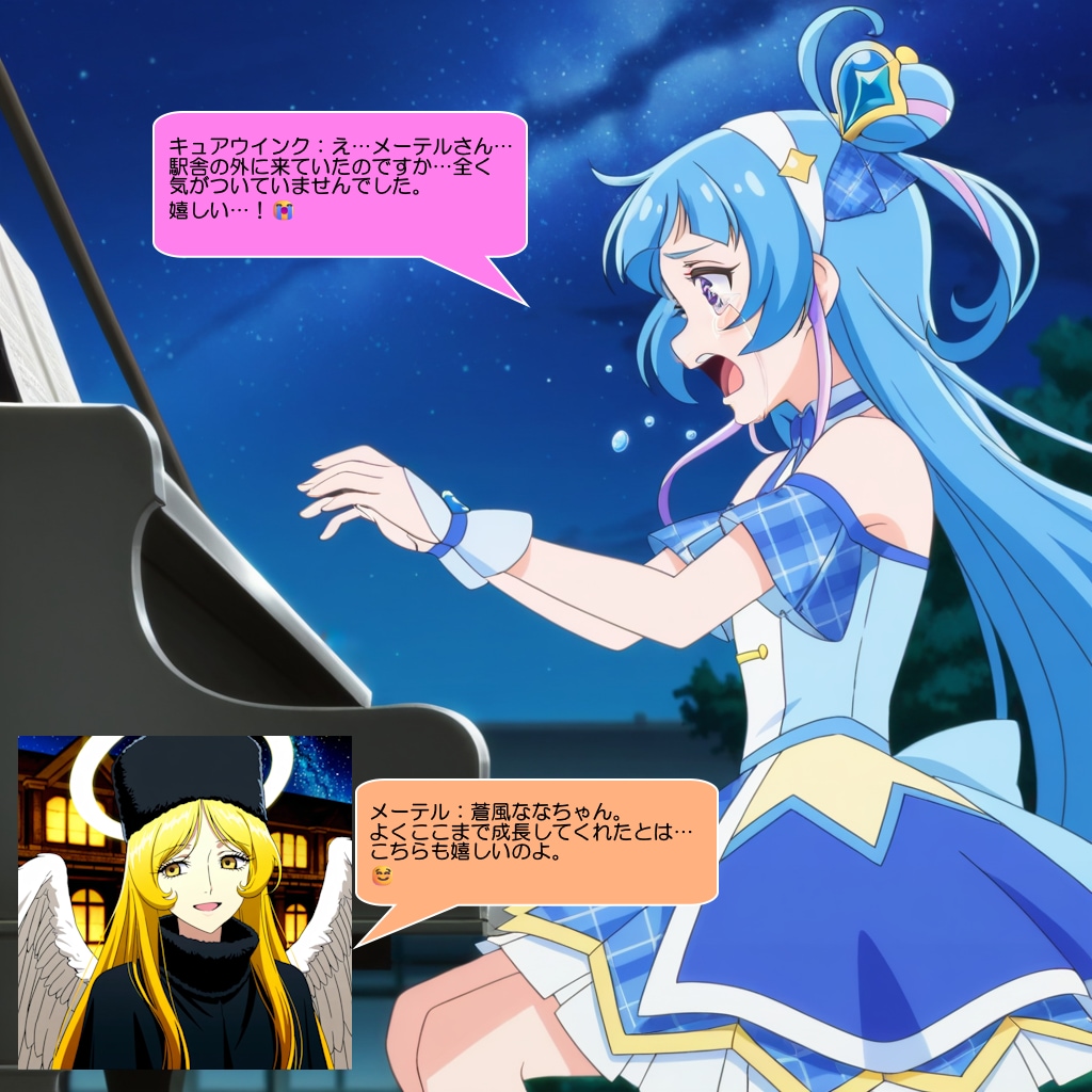 キュアウインク、天使のメーテルに会って喜ぶ
