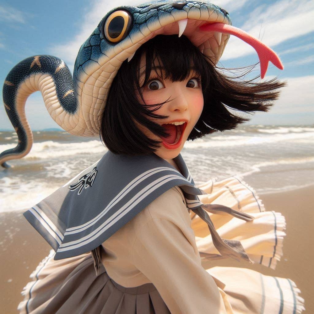 ビーチで大はしゃぎノコ