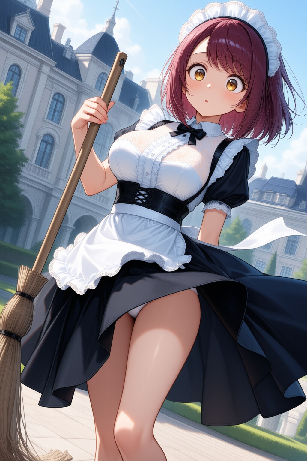 突然の風（挨拶メイドの芽衣ちゃん）