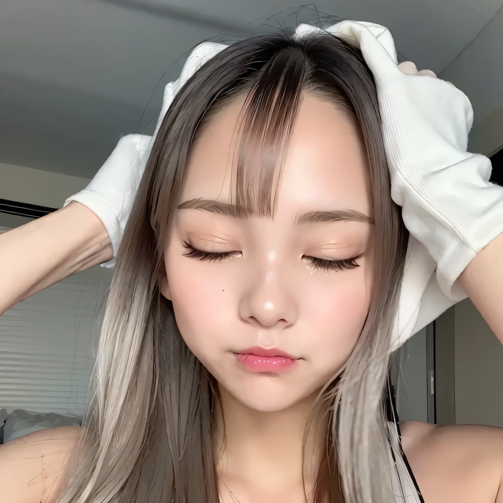 黒髪ロングでお風呂の美女７７