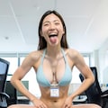 受付嬢のお出迎え　ビキニ×ガニ股 11枚目