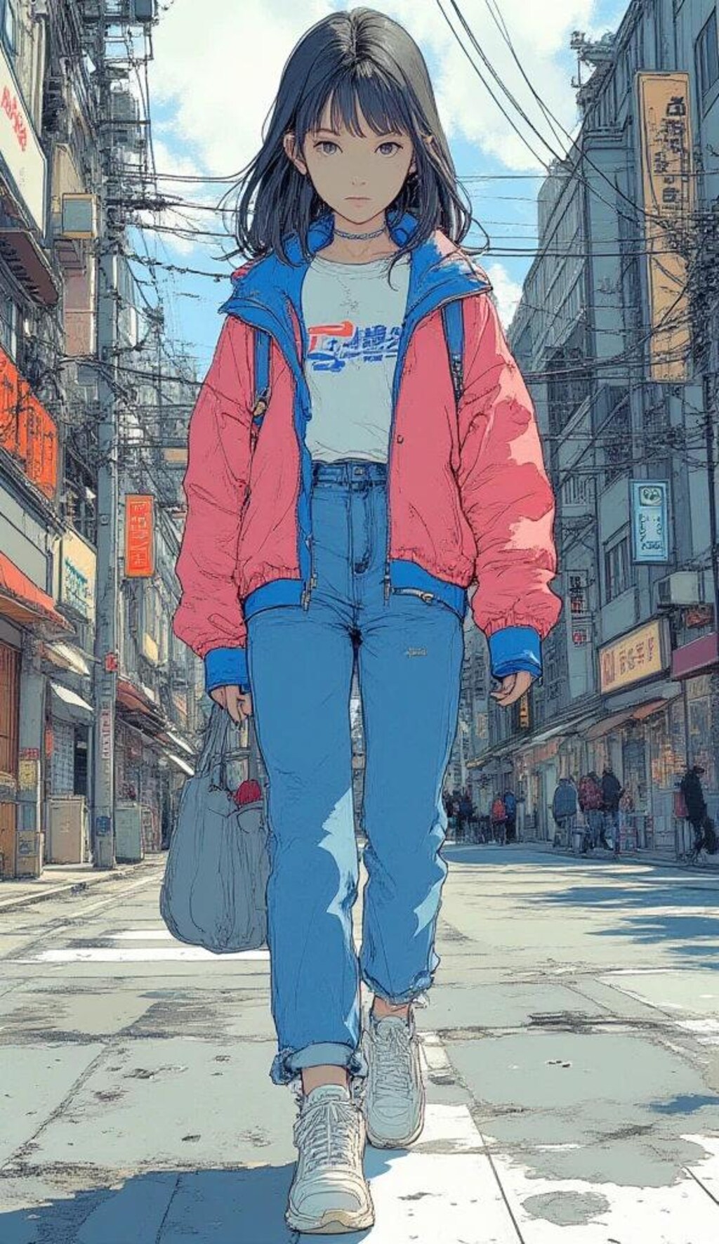 ​目を引くビビッドカラー！🍁AI美女と学ぶ、秋の重ね着（レイヤード）カジュアルコーデ術