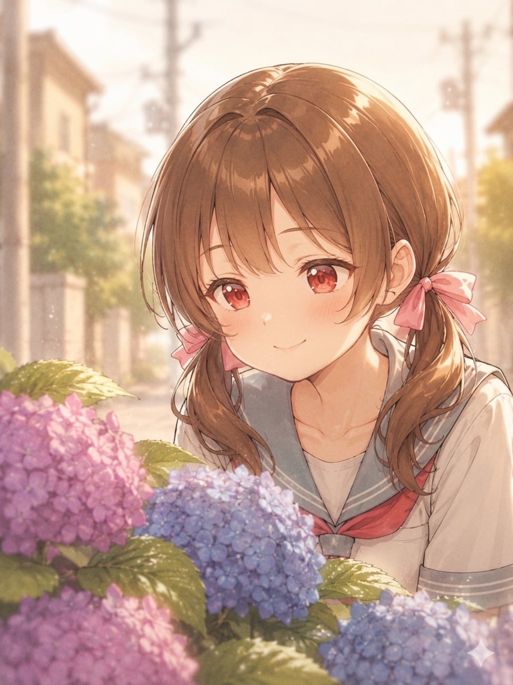 通学路の紫陽花