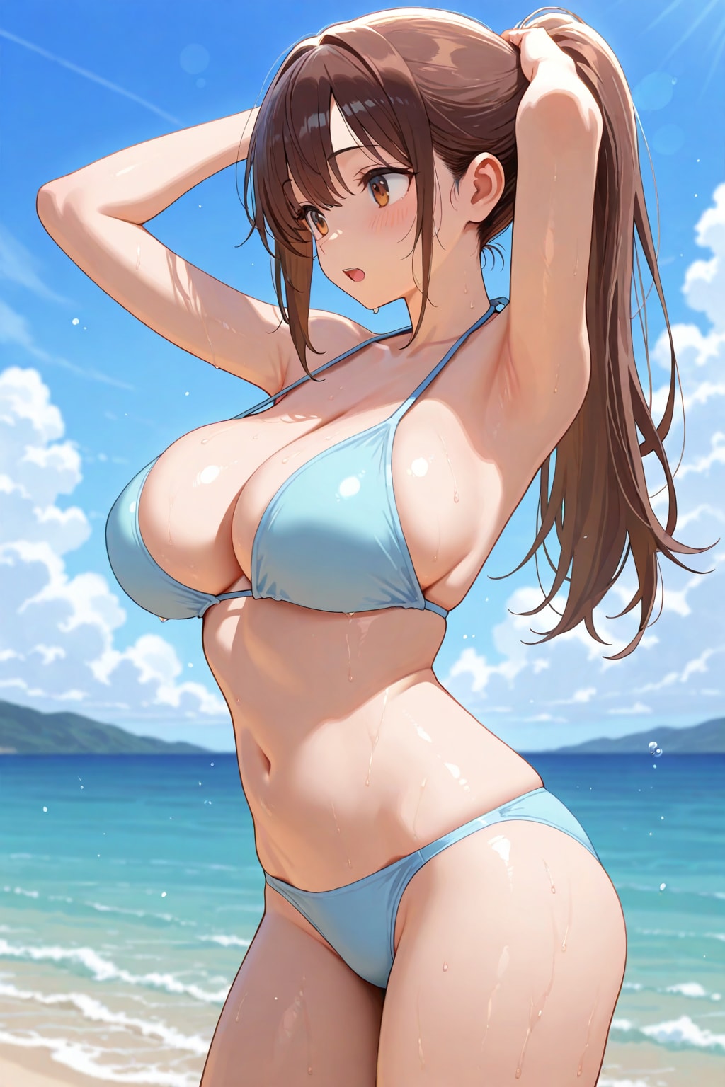 水色ビキニ