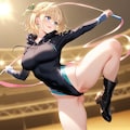 金髪ショート新体操美少女 2枚目