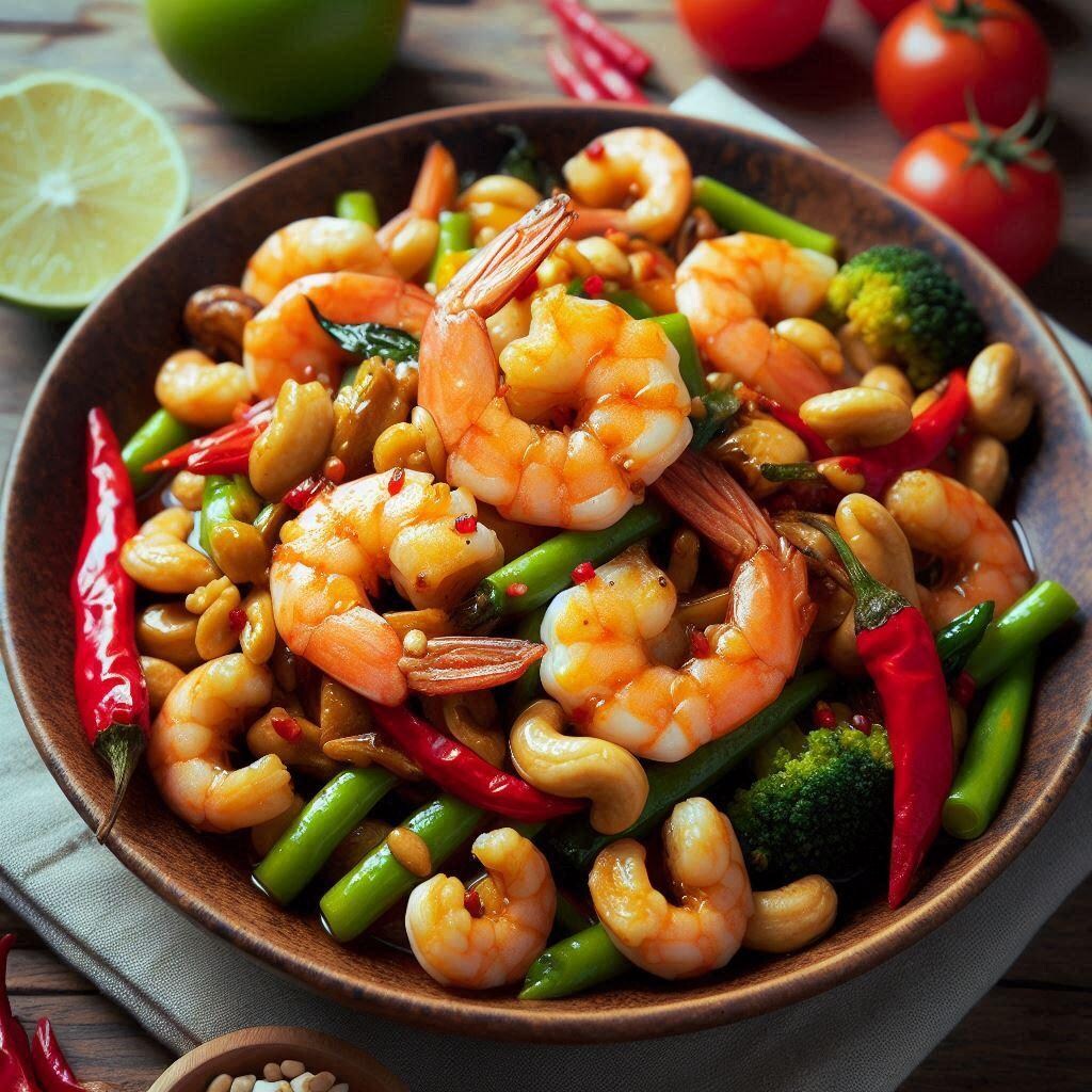 海老とカシューナッツの甘辛炒め