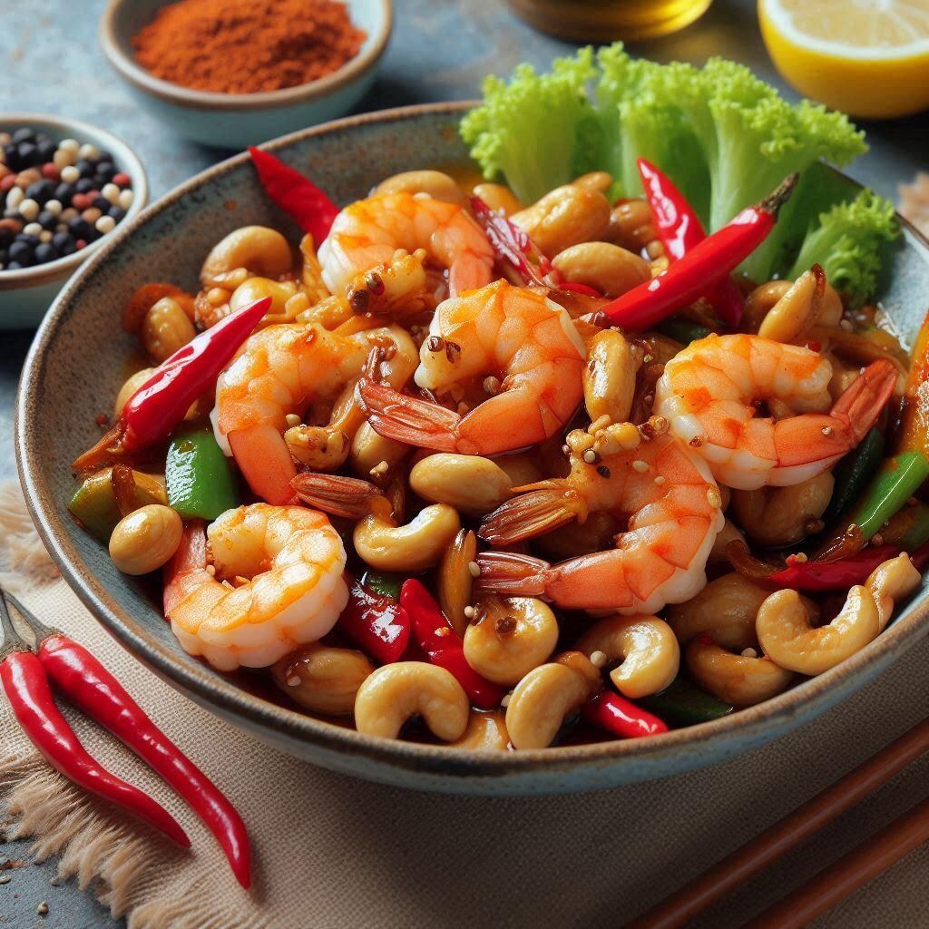 海老とカシューナッツの甘辛炒め