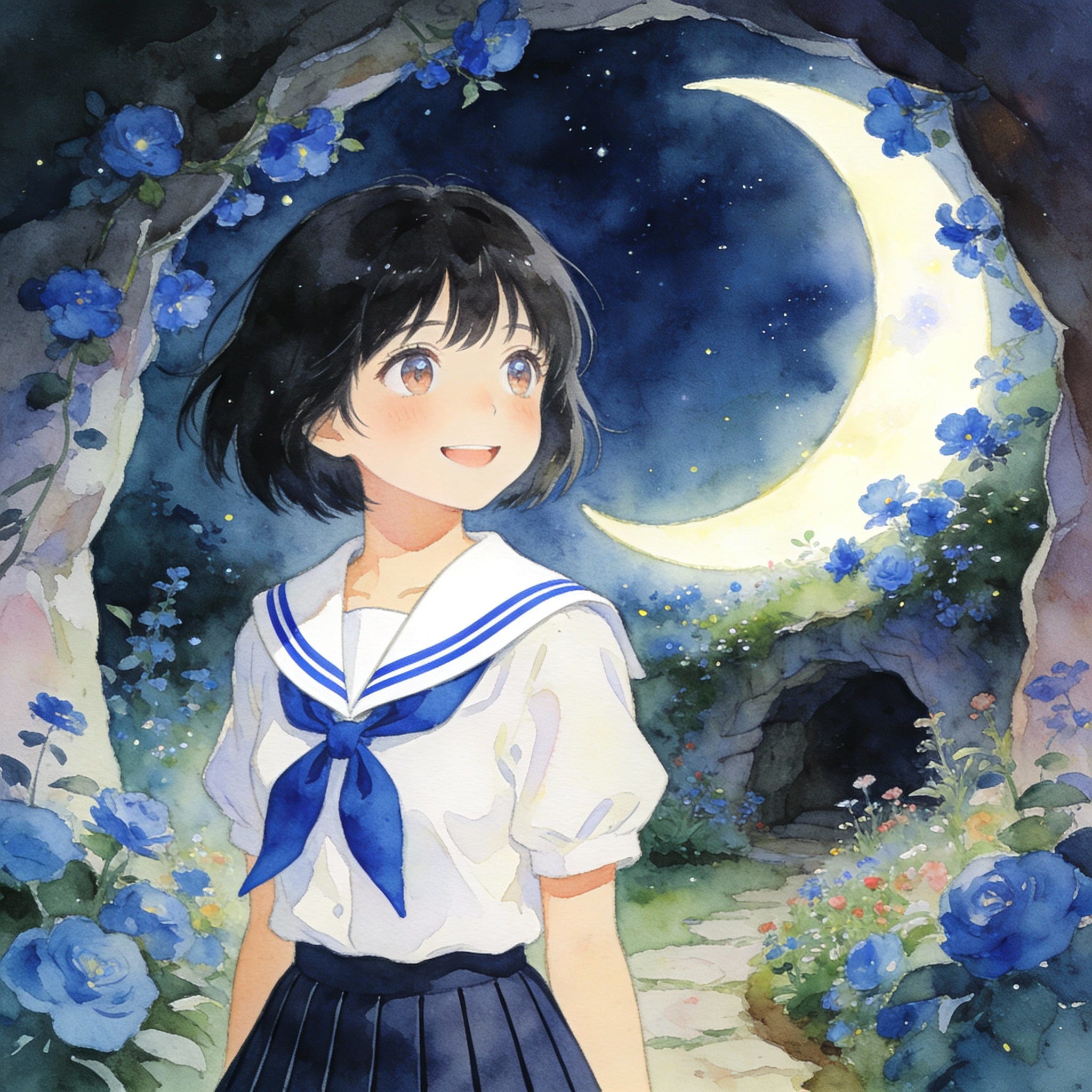 月夜 | の人気AIイラスト・グラビア