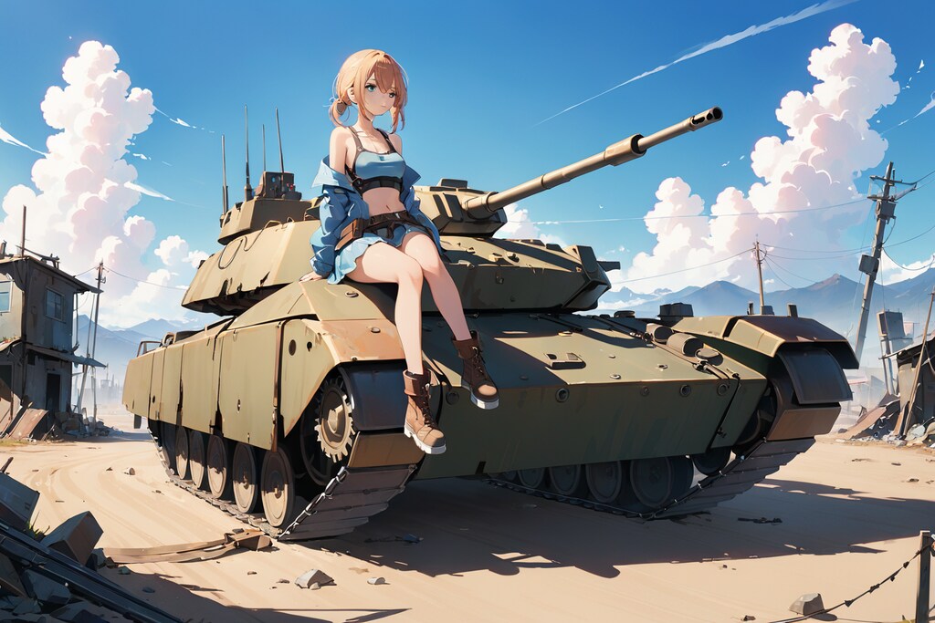 戦車と荒野と青空と