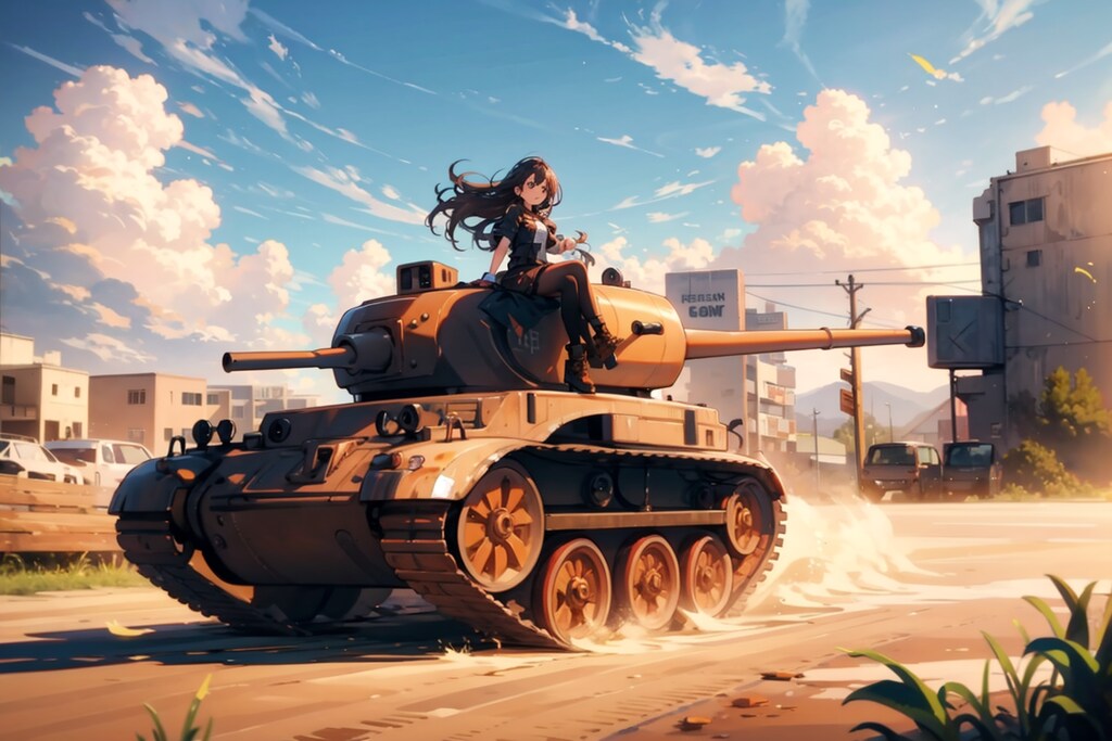 戦車と荒野と青空と